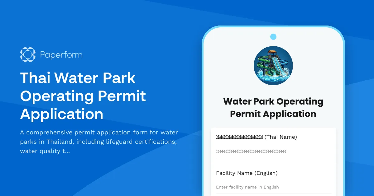Thai Water Park Operating Permit Application