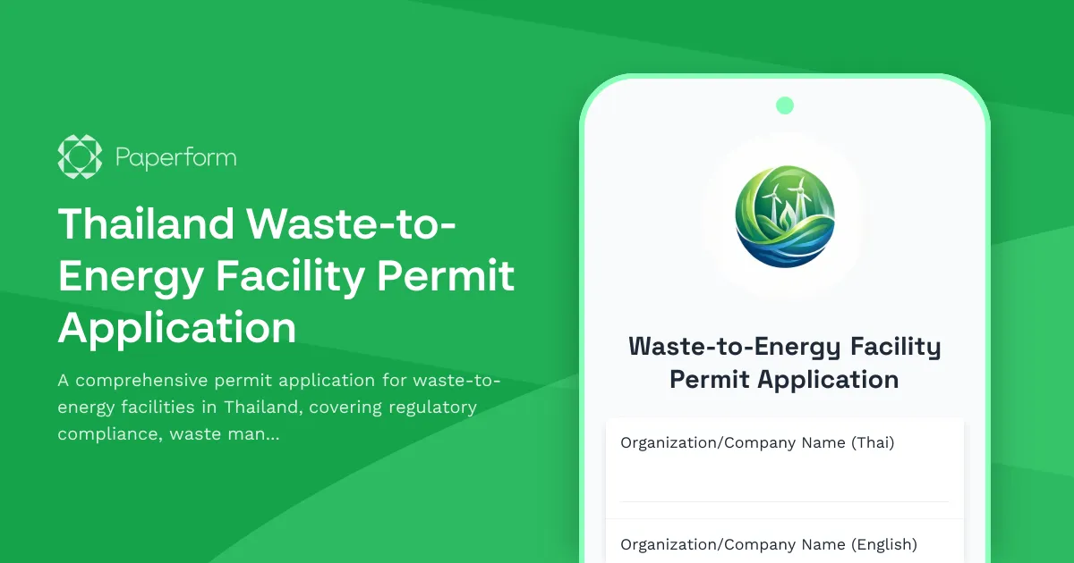 Thailand Waste-to-Energy Facility Permit Application