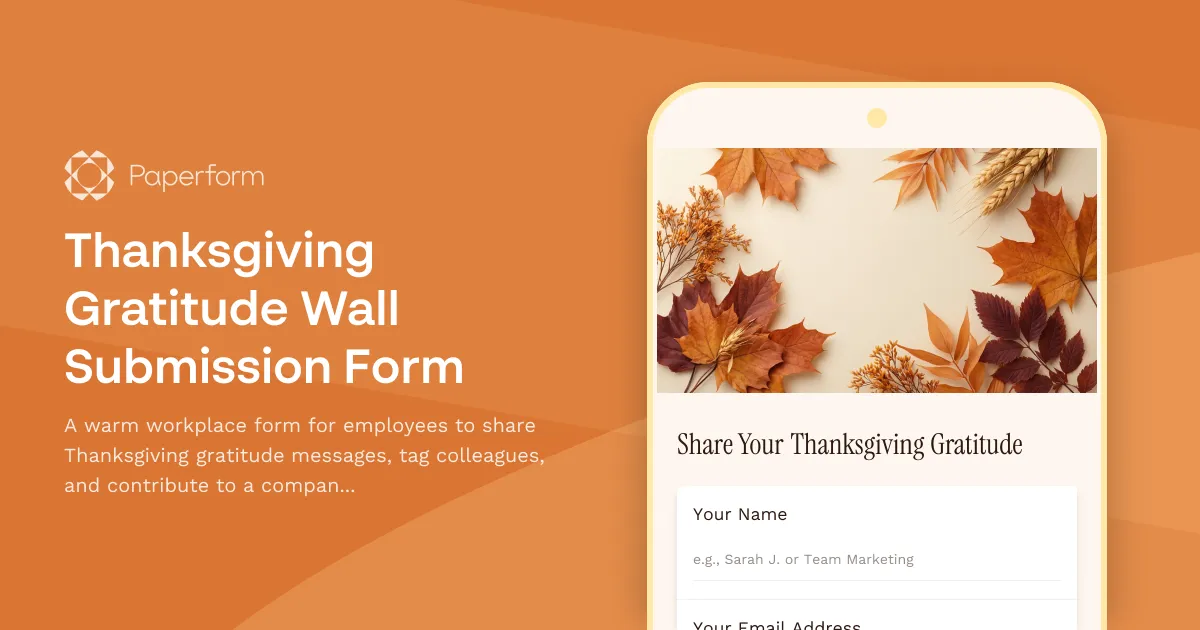 Thanksgiving Gratitude Wall Submission Form