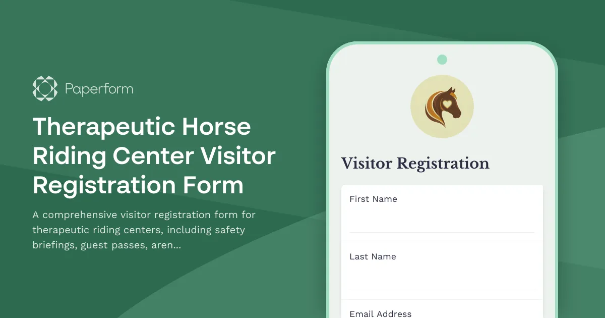 Therapeutic Horse Riding Center Visitor Registration Form