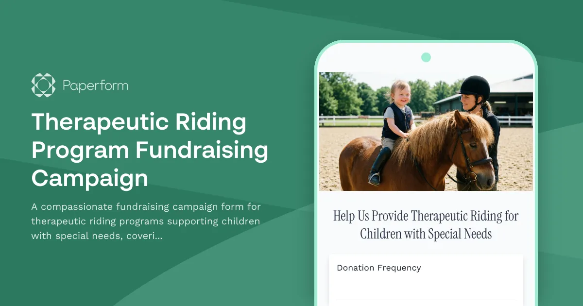 Therapeutic Riding Program Fundraising Campaign