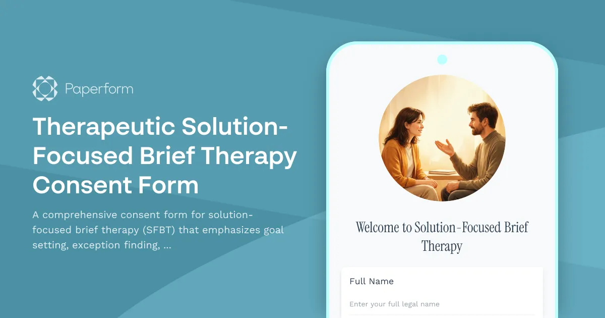Therapeutic Solution-Focused Brief Therapy Consent Form