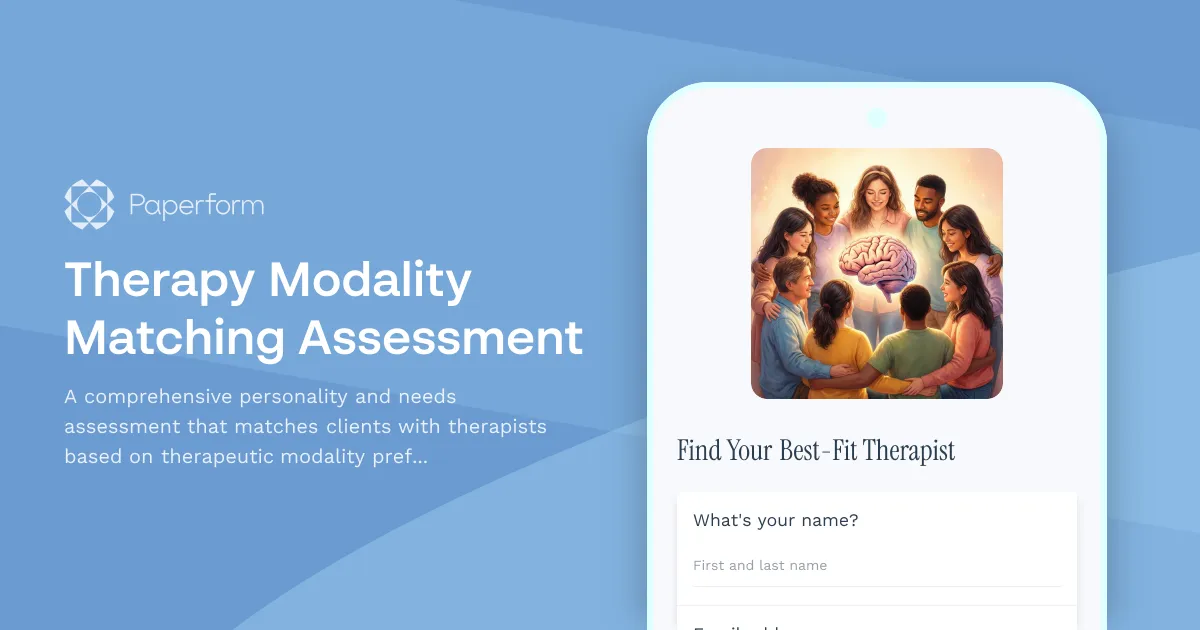 Therapy Modality Matching Assessment