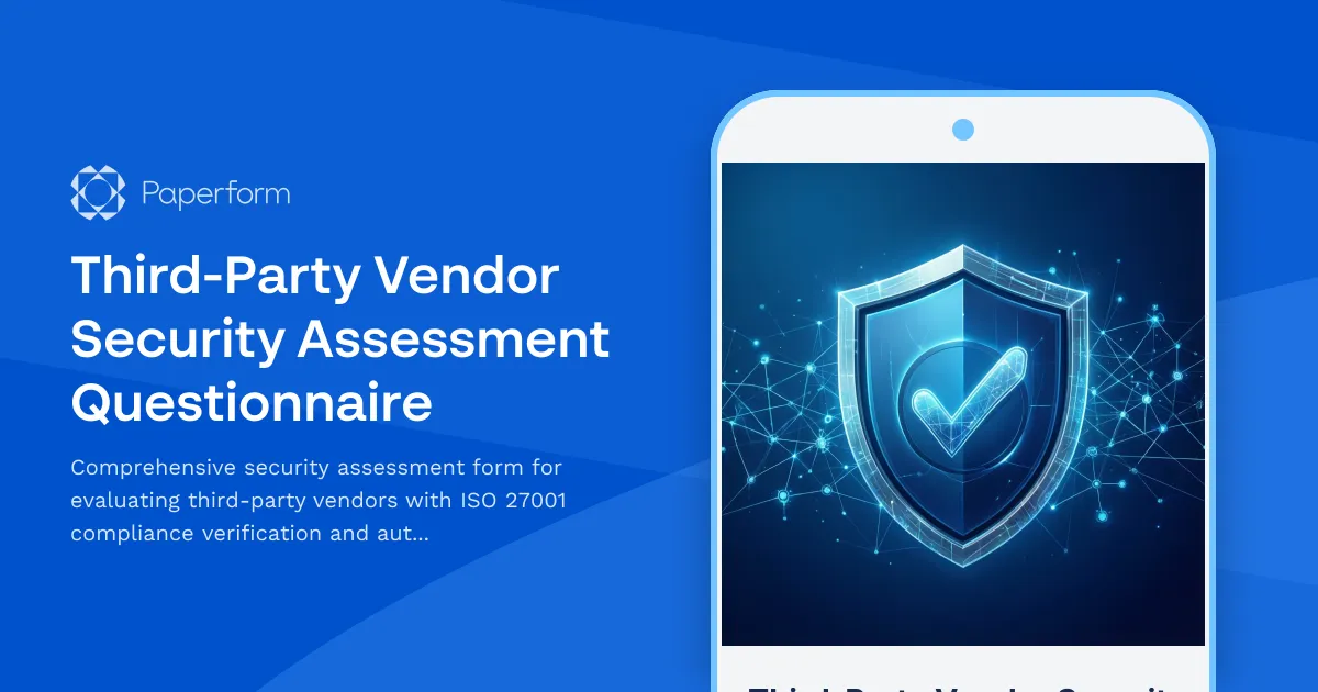 Third-Party Vendor Security Assessment Questionnaire