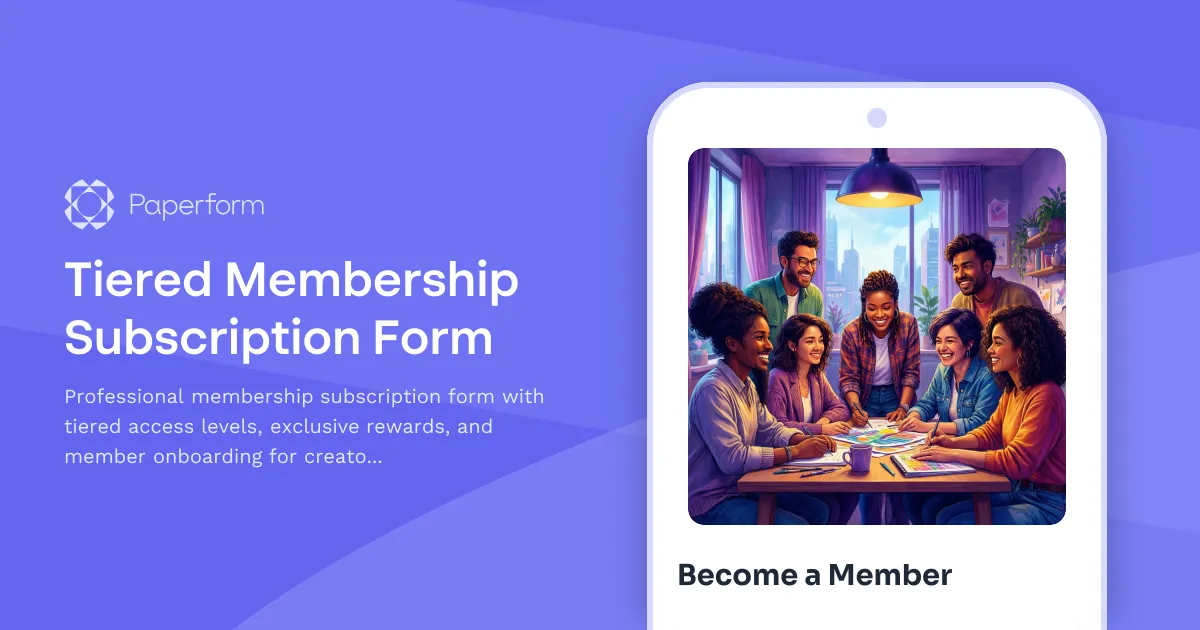 Tiered Membership Subscription Form