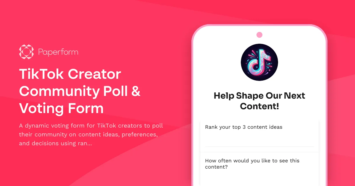 TikTok Creator Community Poll & Voting Form