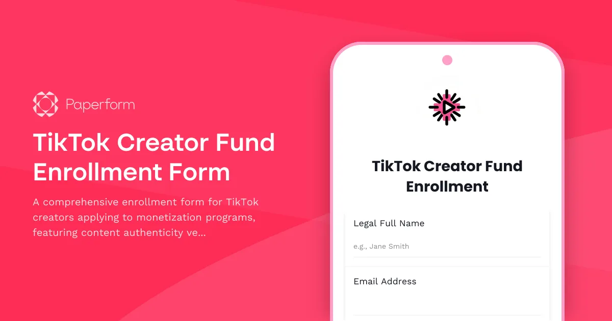 TikTok Creator Fund Enrollment Form