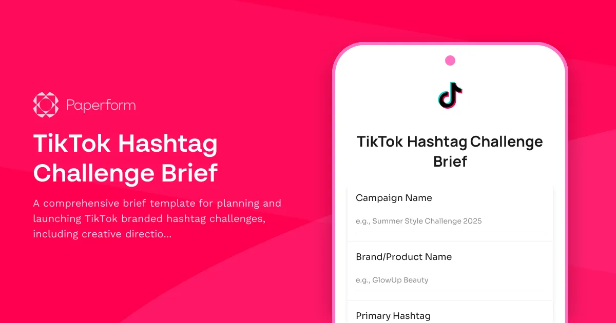 TikTok Hashtag Challenge Brief