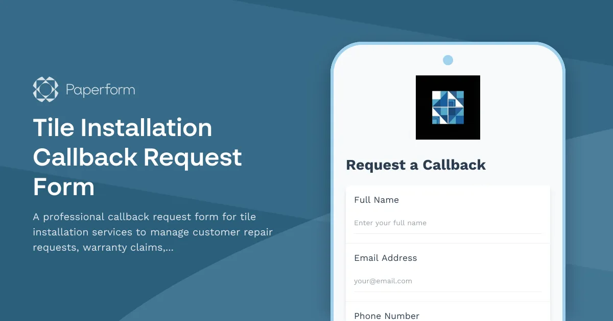 Tile Installation Callback Request Form