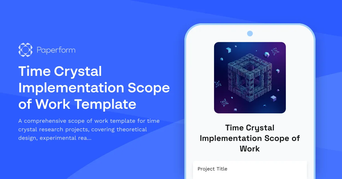Time Crystal Implementation Scope of Work Template