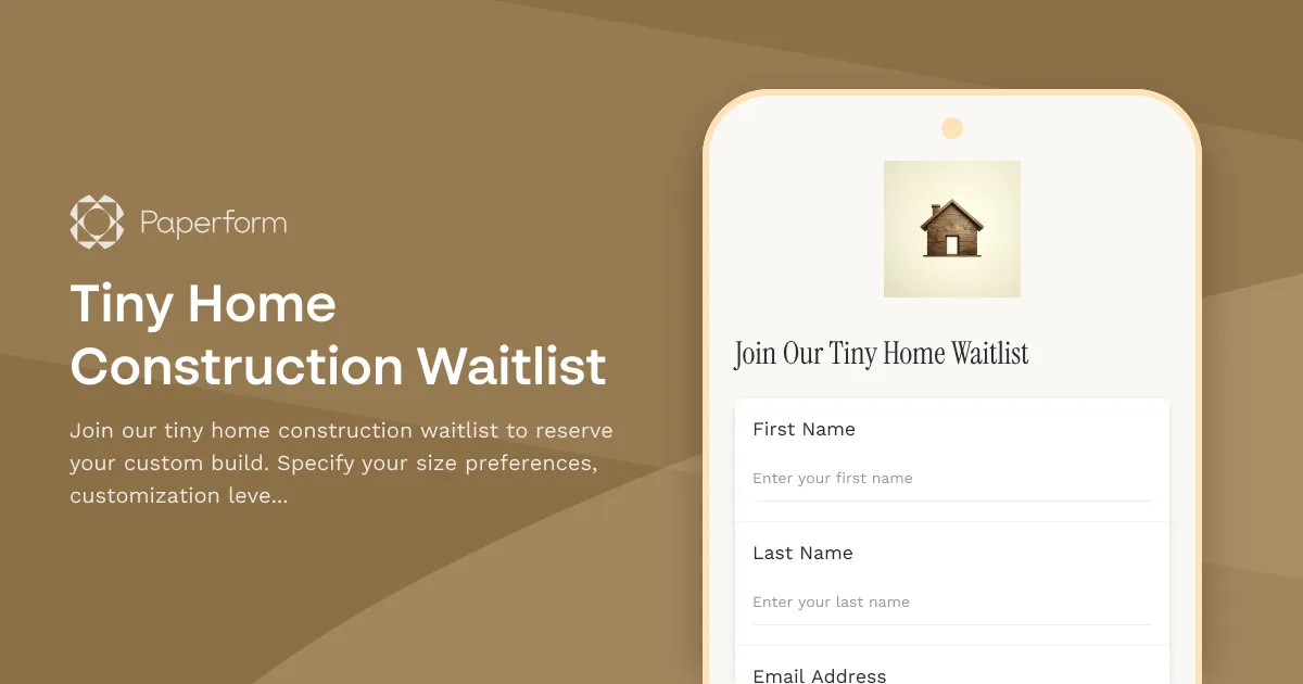 Tiny Home Construction Waitlist