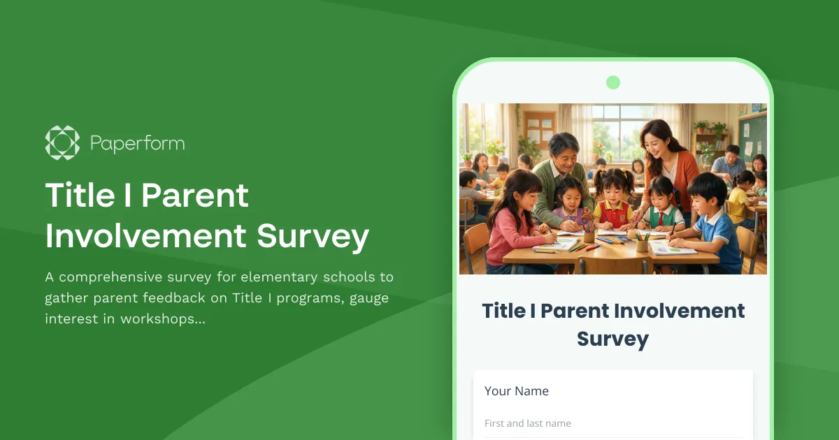 Title I Parent Involvement Survey