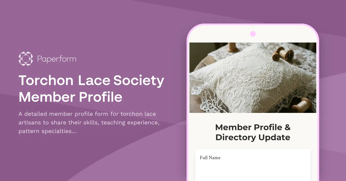 Torchon Lace Society Member Profile