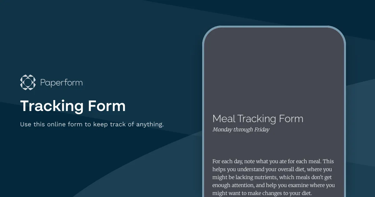 Tracking Form
