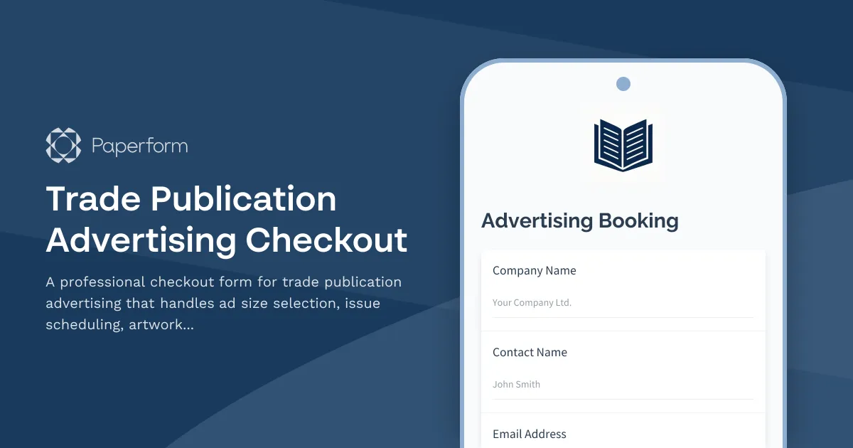 Trade Publication Advertising Checkout
