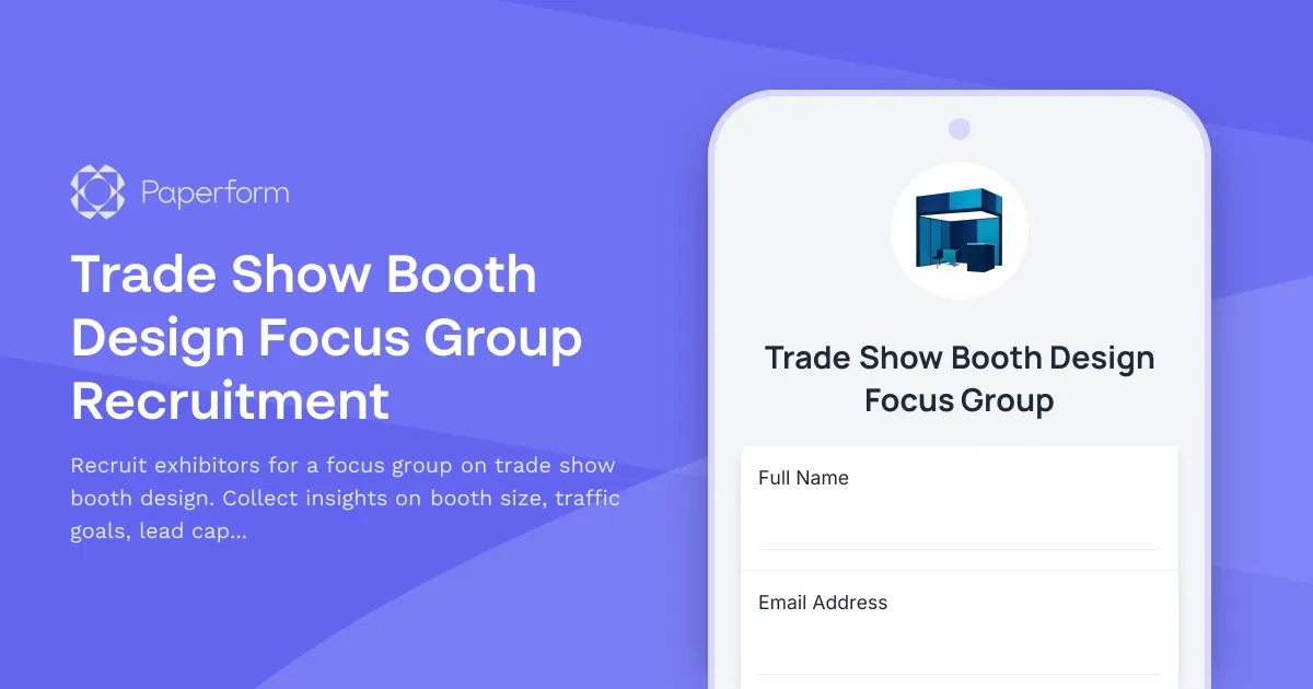 Trade Show Booth Design Focus Group Recruitment