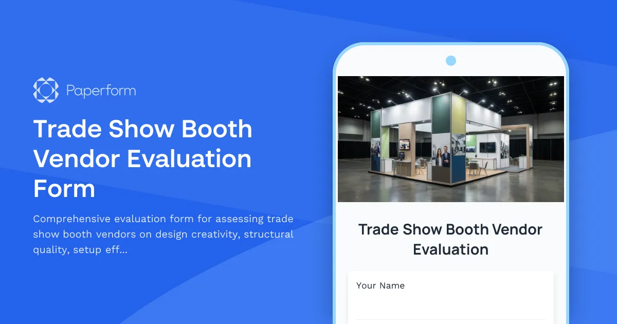 Trade Show Booth Vendor Evaluation Form