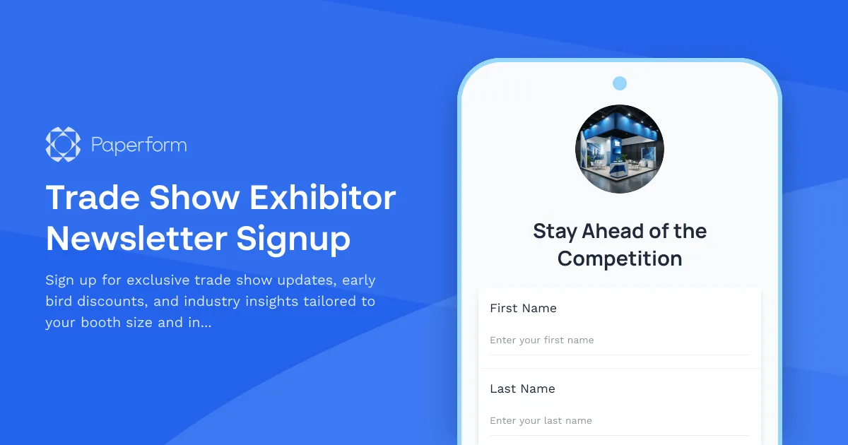 Trade Show Exhibitor Newsletter Signup