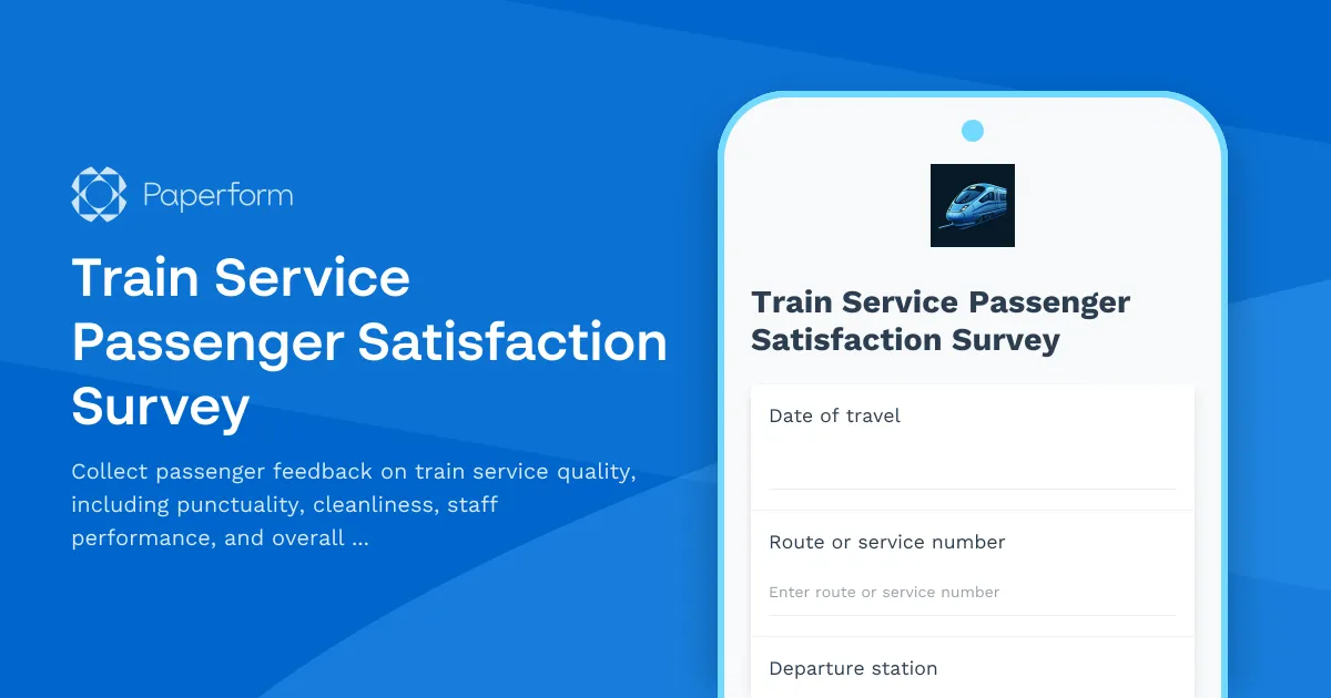 Train Service Passenger Satisfaction Survey