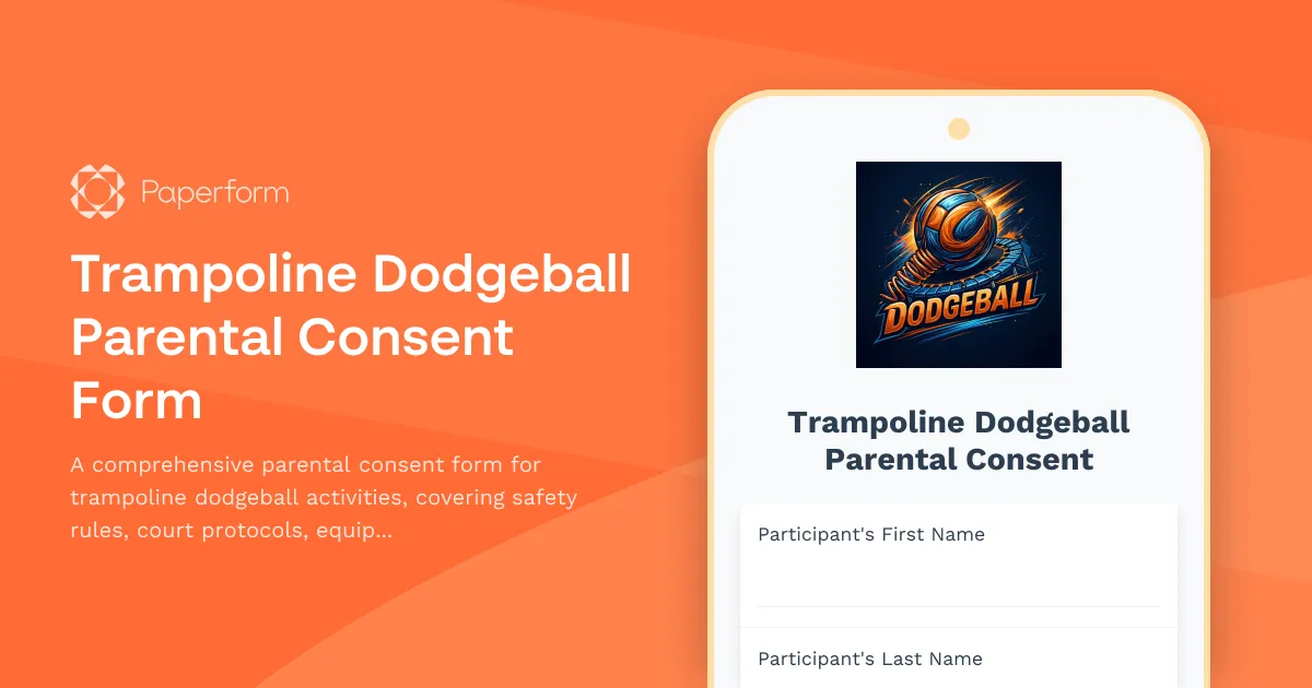 Trampoline Dodgeball Parental Consent Form