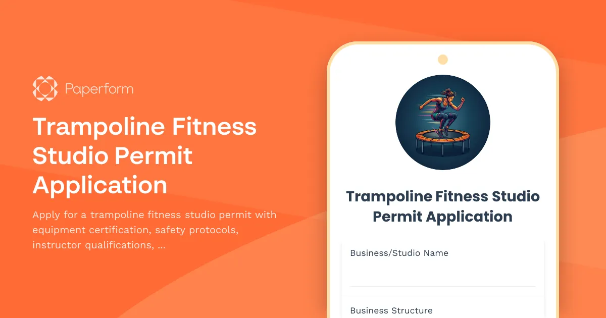 Trampoline Fitness Studio Permit Application