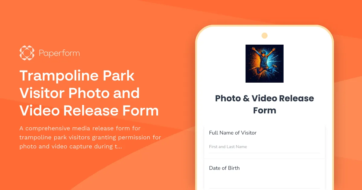 Trampoline Park Visitor Photo and Video Release Form