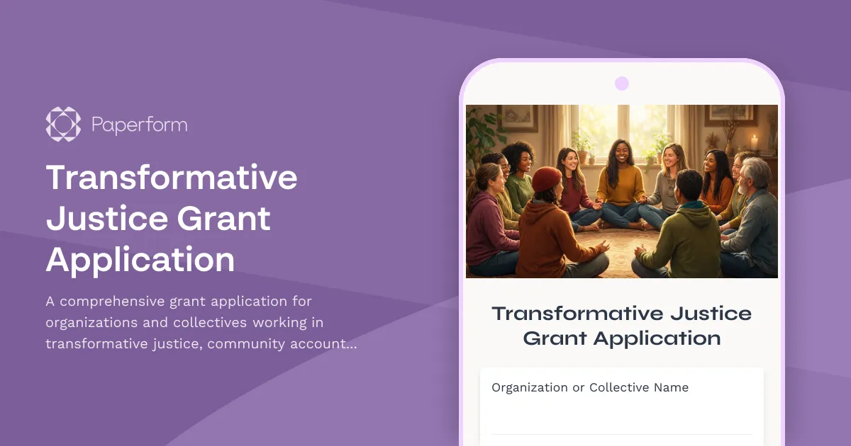 Transformative Justice Grant Application