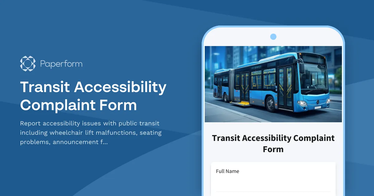 Transit Accessibility Complaint Form