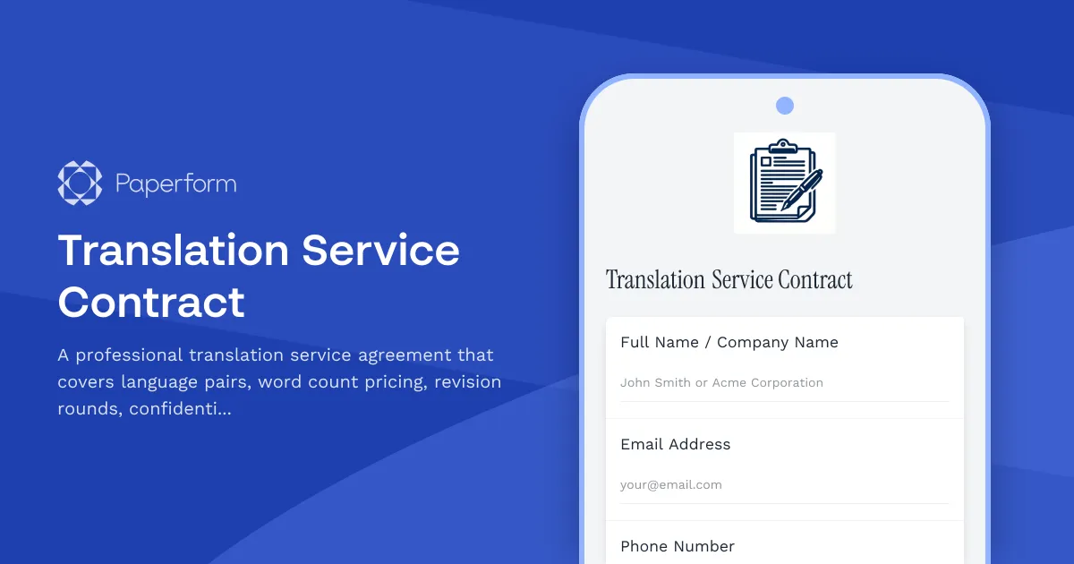 Translation Service Contract
