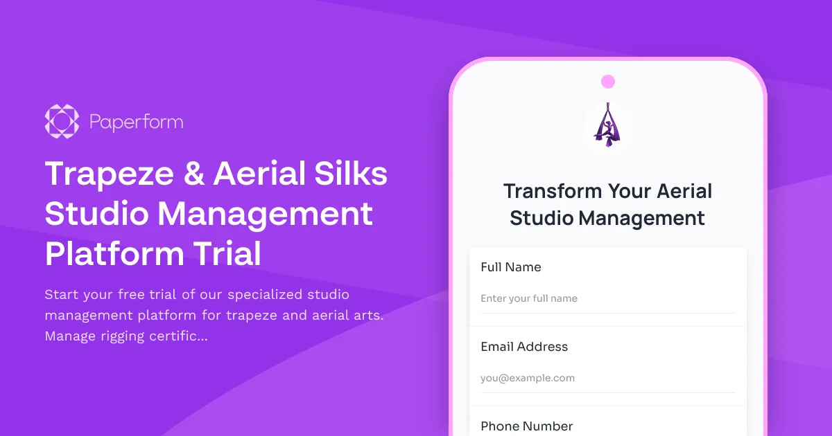 Trapeze & Aerial Silks Studio Management Platform Trial