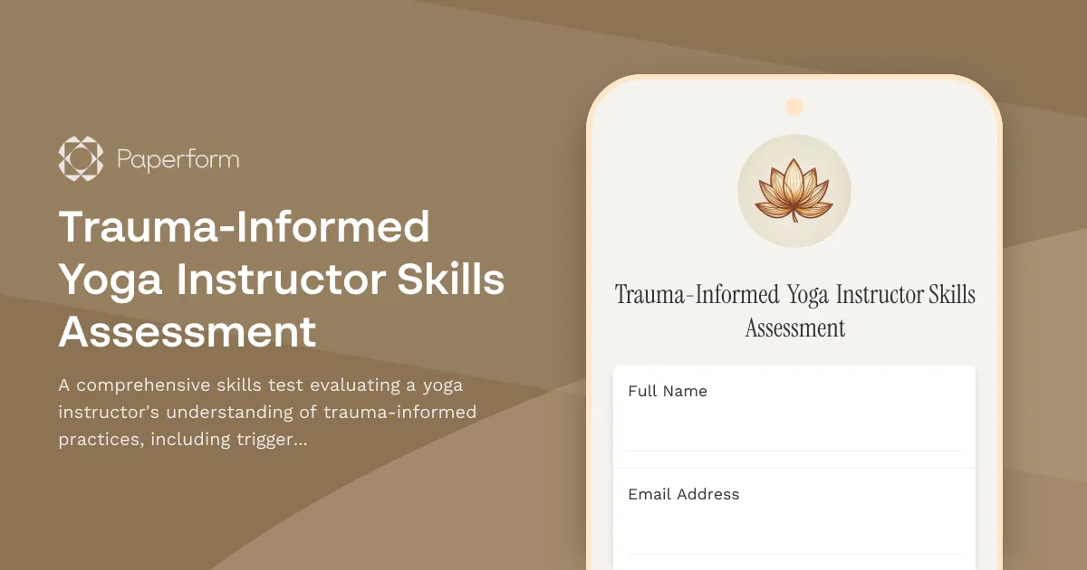Trauma-Informed Yoga Instructor Skills Assessment