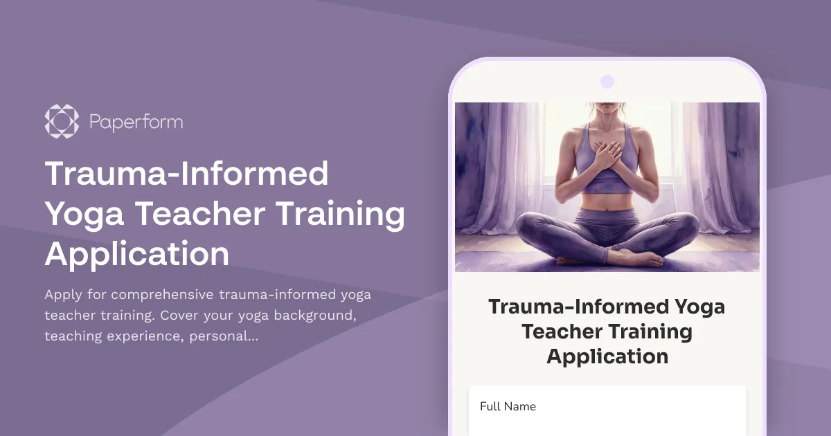 Trauma-Informed Yoga Teacher Training Application