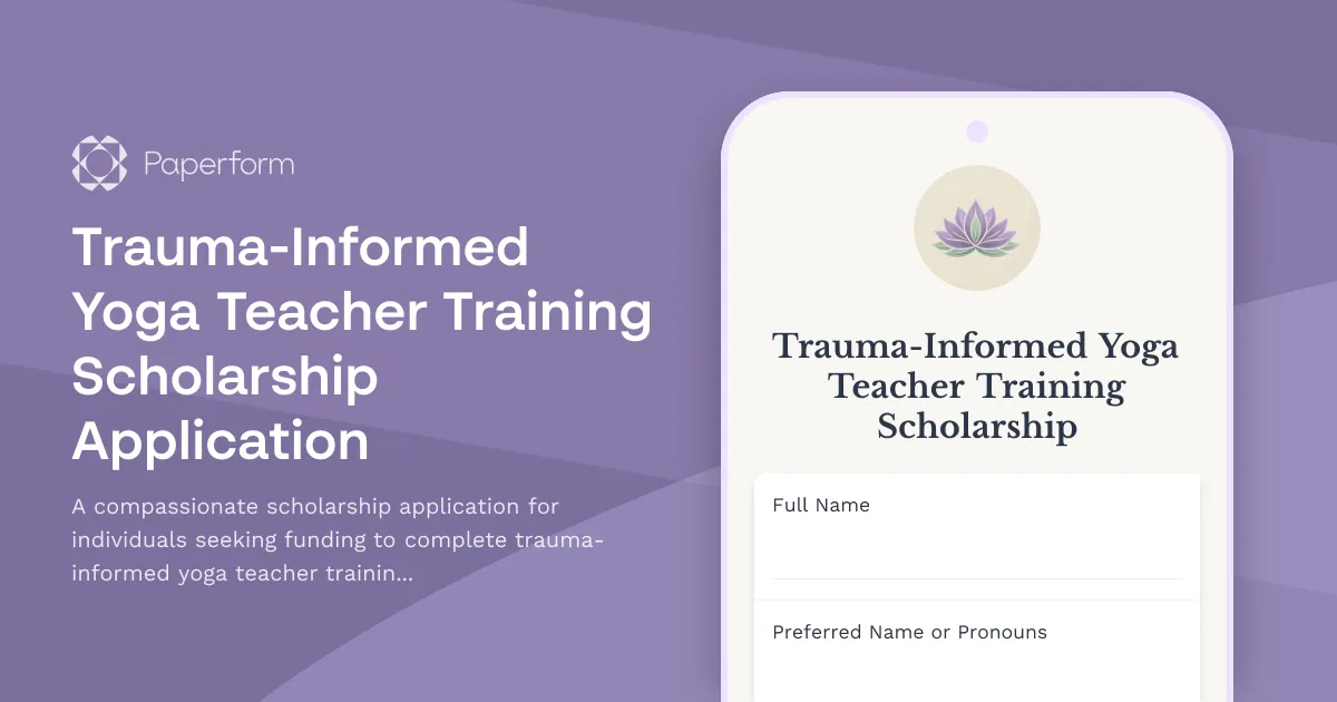 Trauma-Informed Yoga Teacher Training Scholarship Application