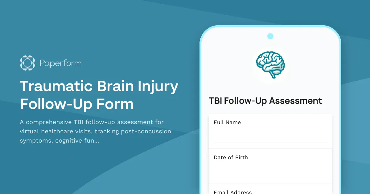 Traumatic Brain Injury Follow-Up Form