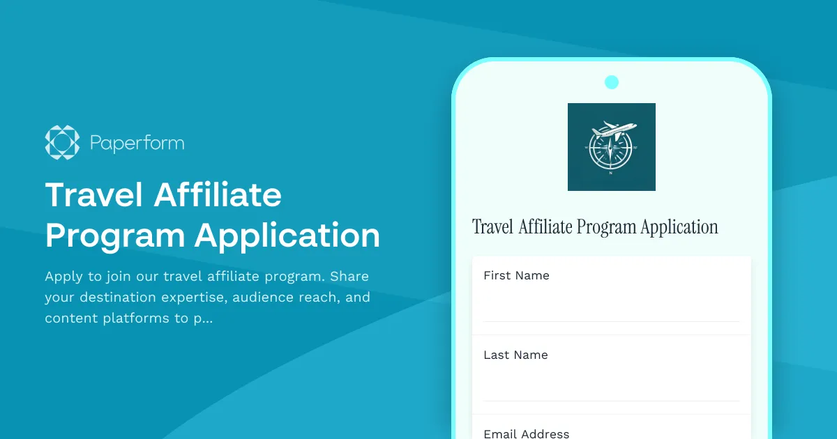 Travel Affiliate Program Application