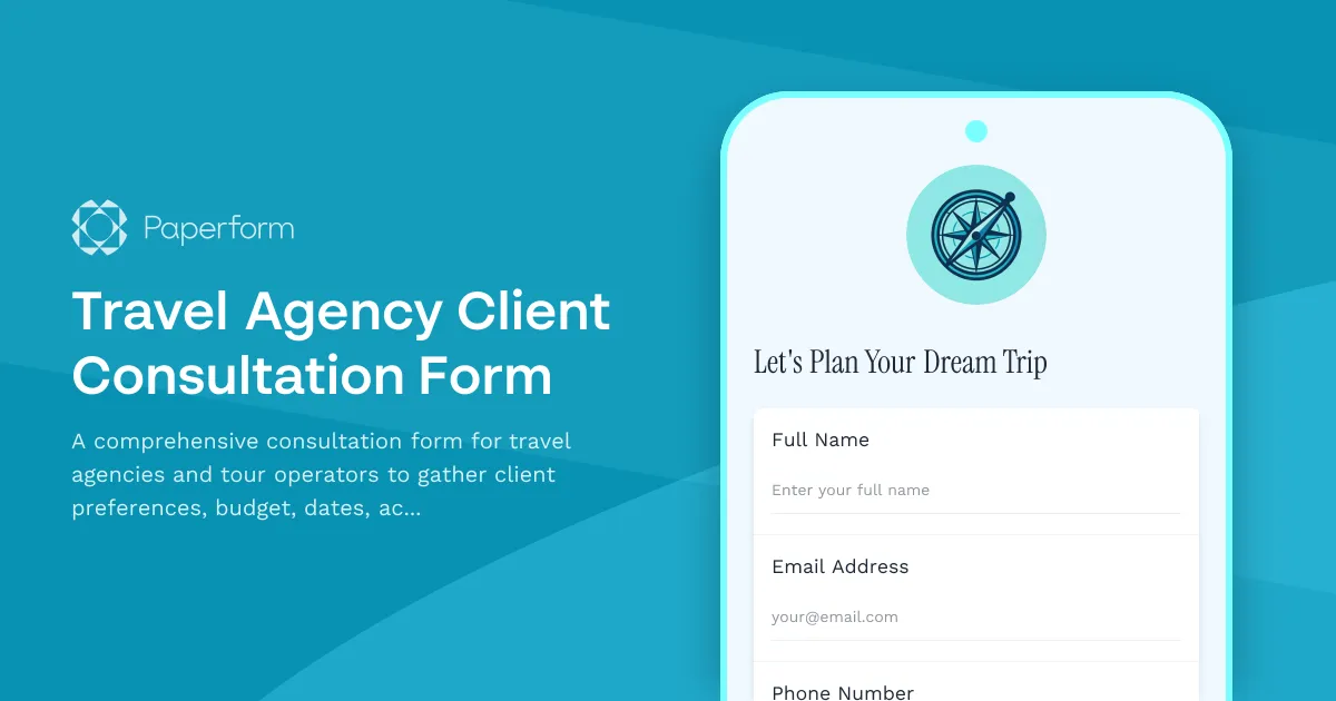 Travel Agency Client Consultation Form