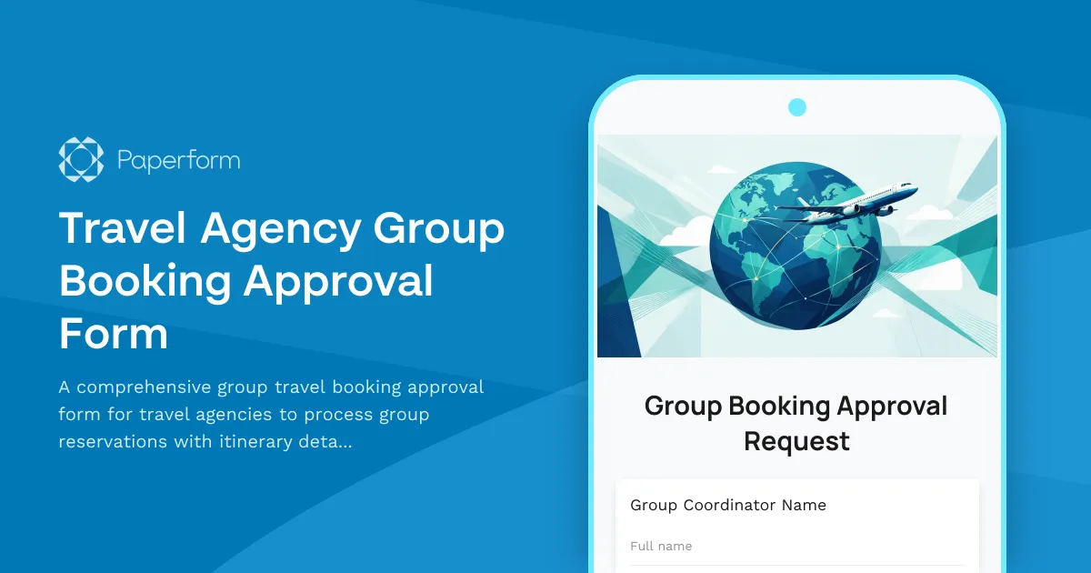 Travel Agency Group Booking Approval Form
