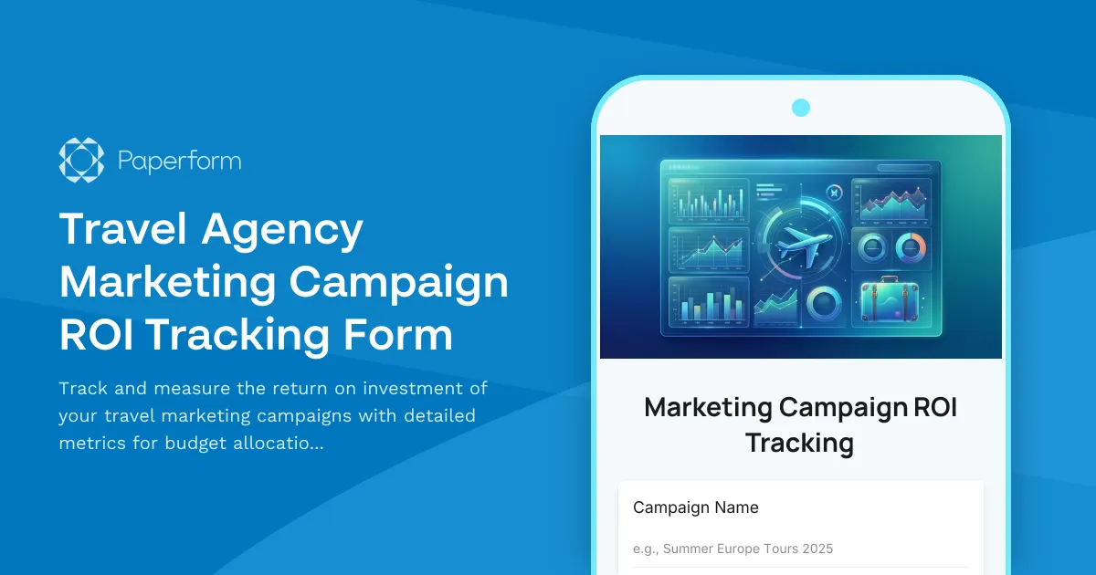 Travel Agency Marketing Campaign ROI Tracking Form