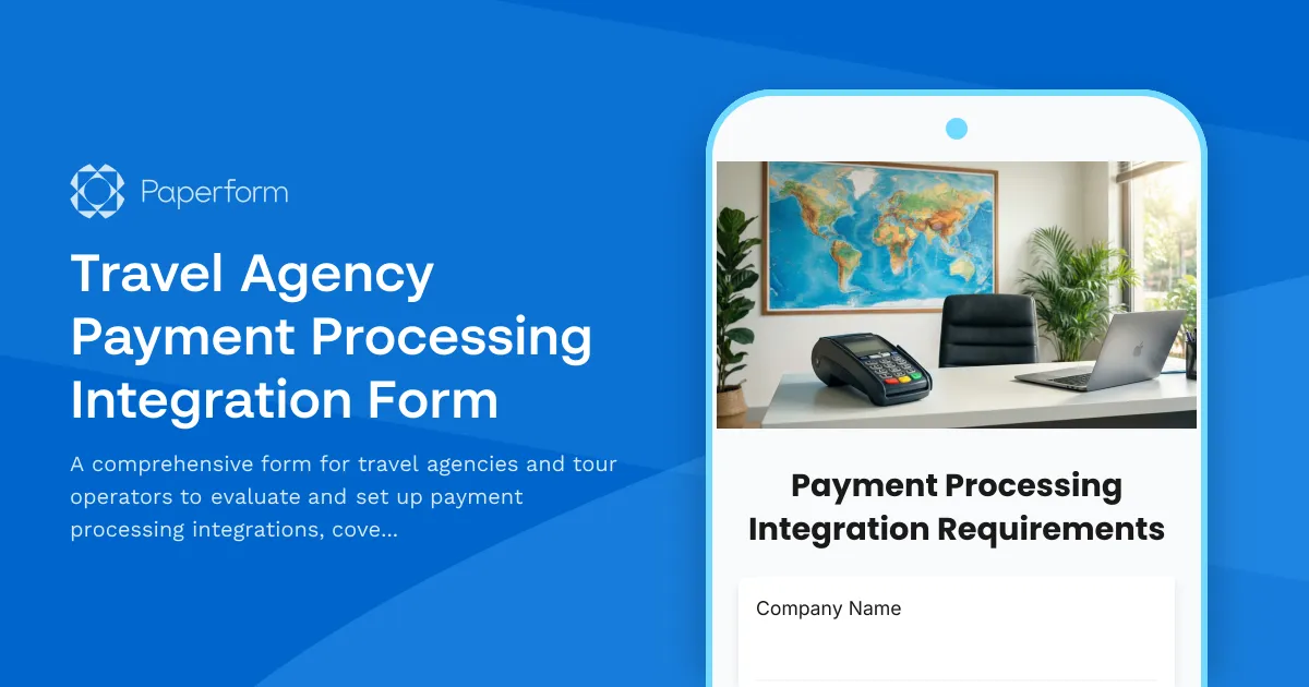 Travel Agency Payment Processing Integration Form