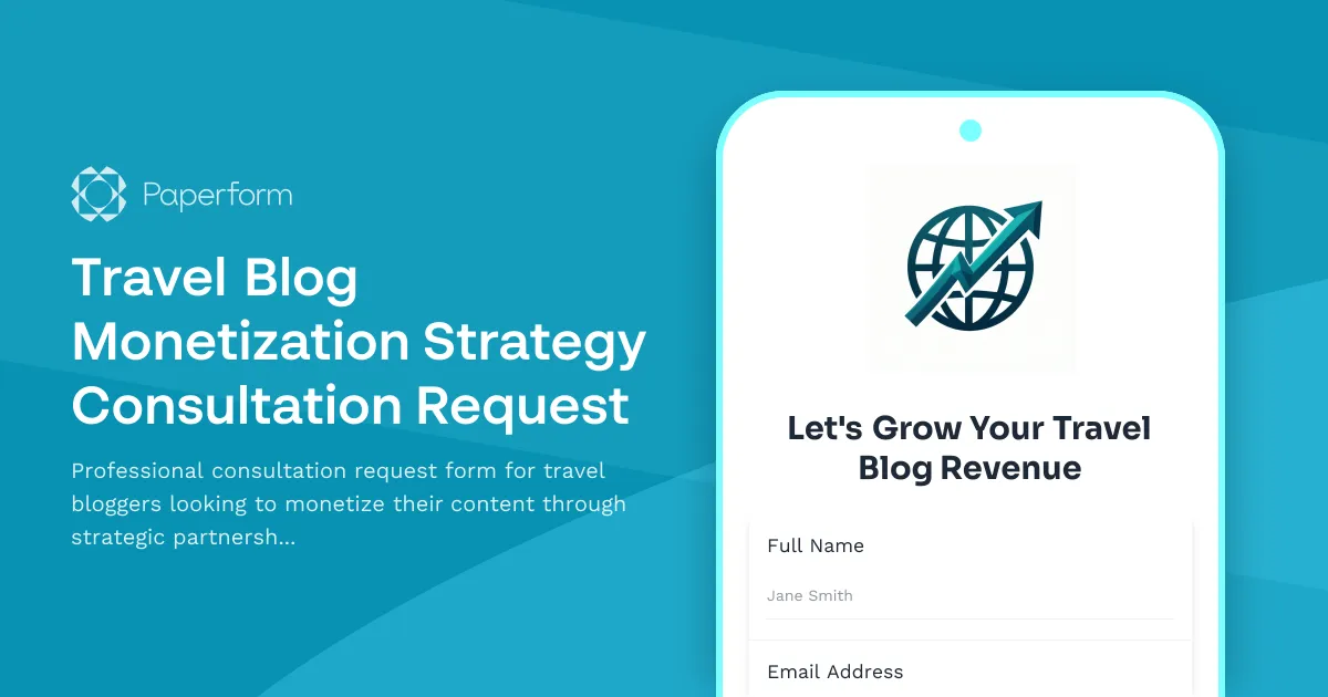 Travel Blog Monetization Strategy Consultation Request