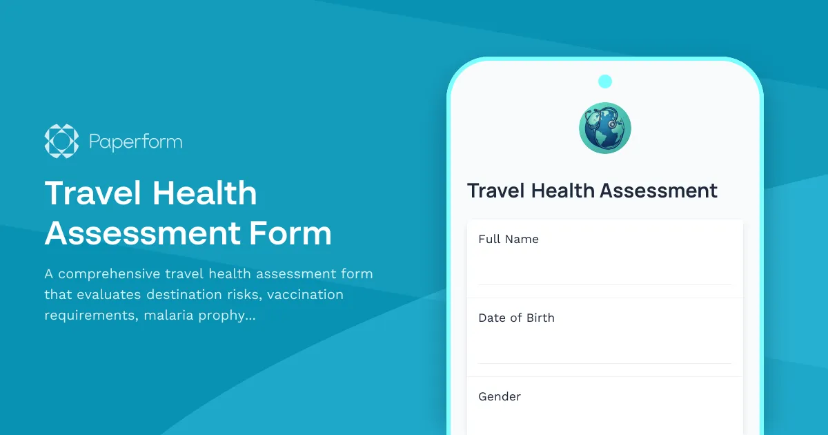 Travel Health Assessment Form