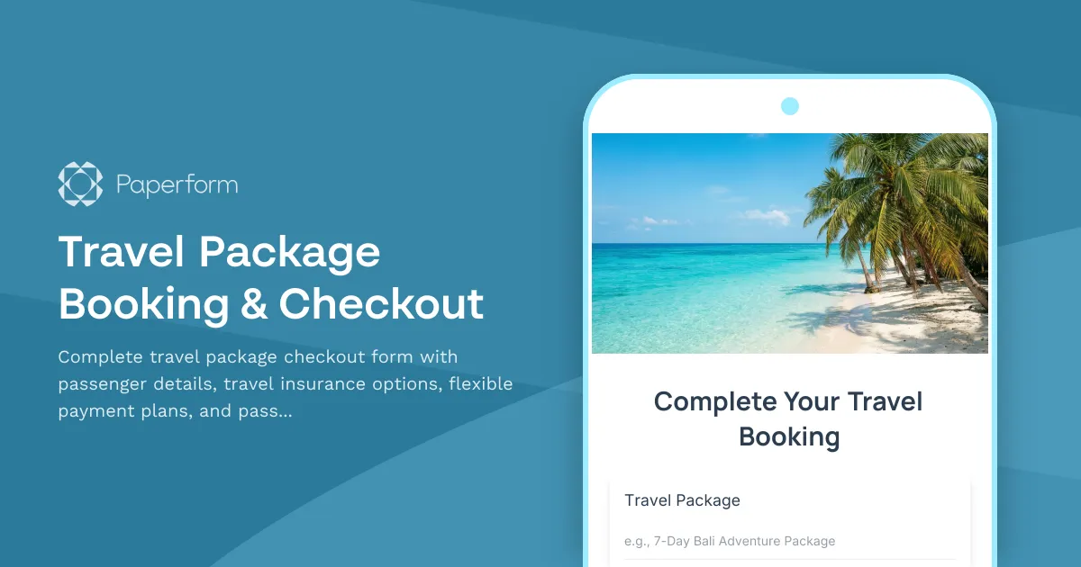 Travel Package Booking & Checkout