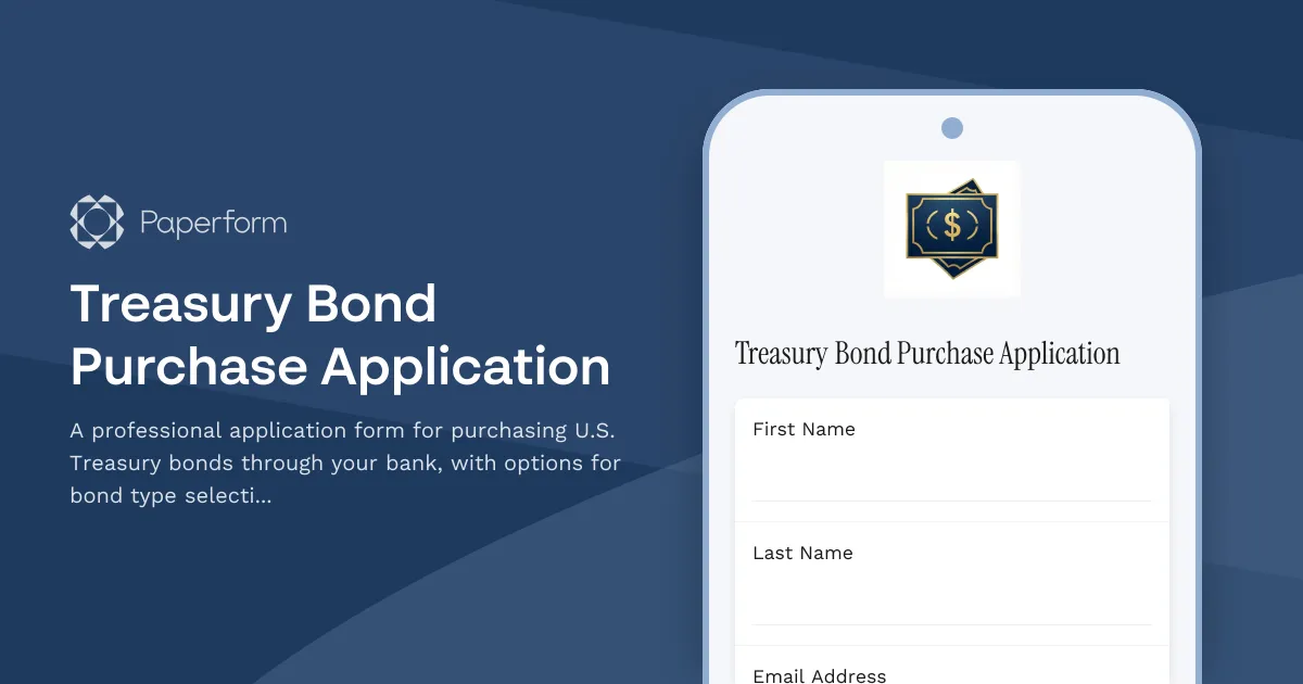 Treasury Bond Purchase Application