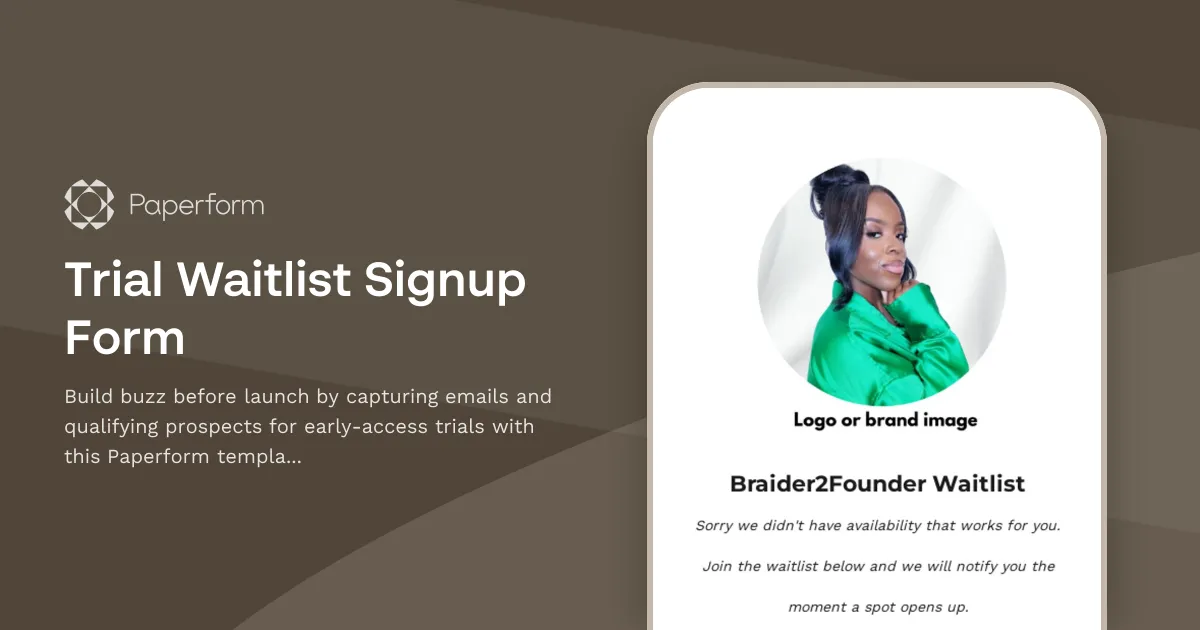 Trial Waitlist Signup Form