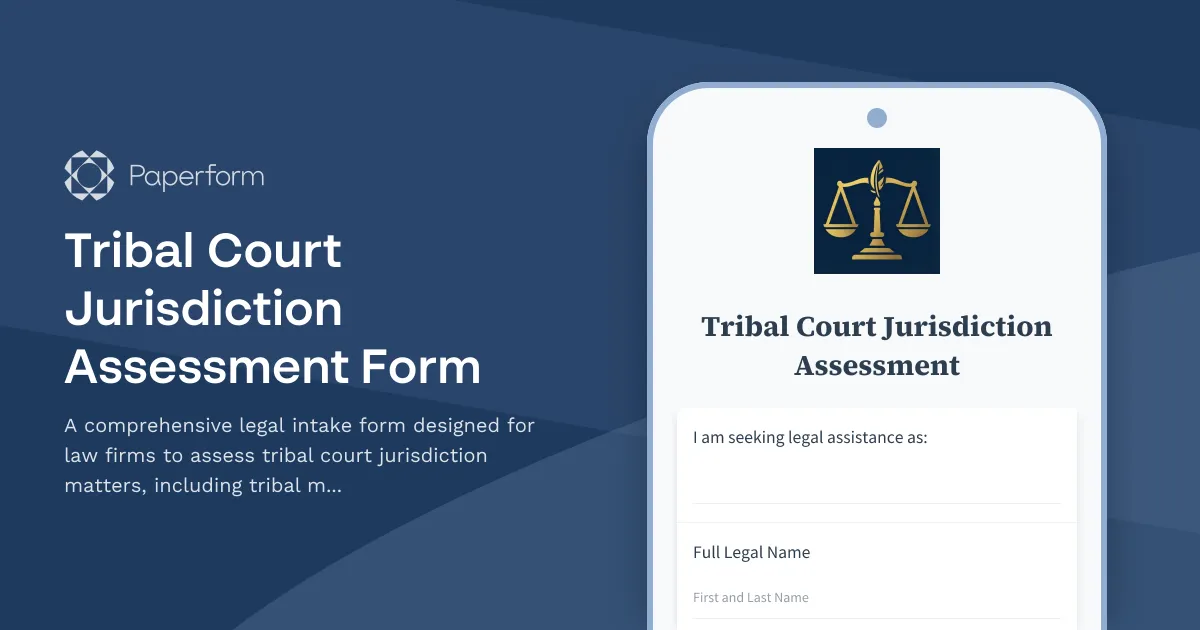 Tribal Court Jurisdiction Assessment Form