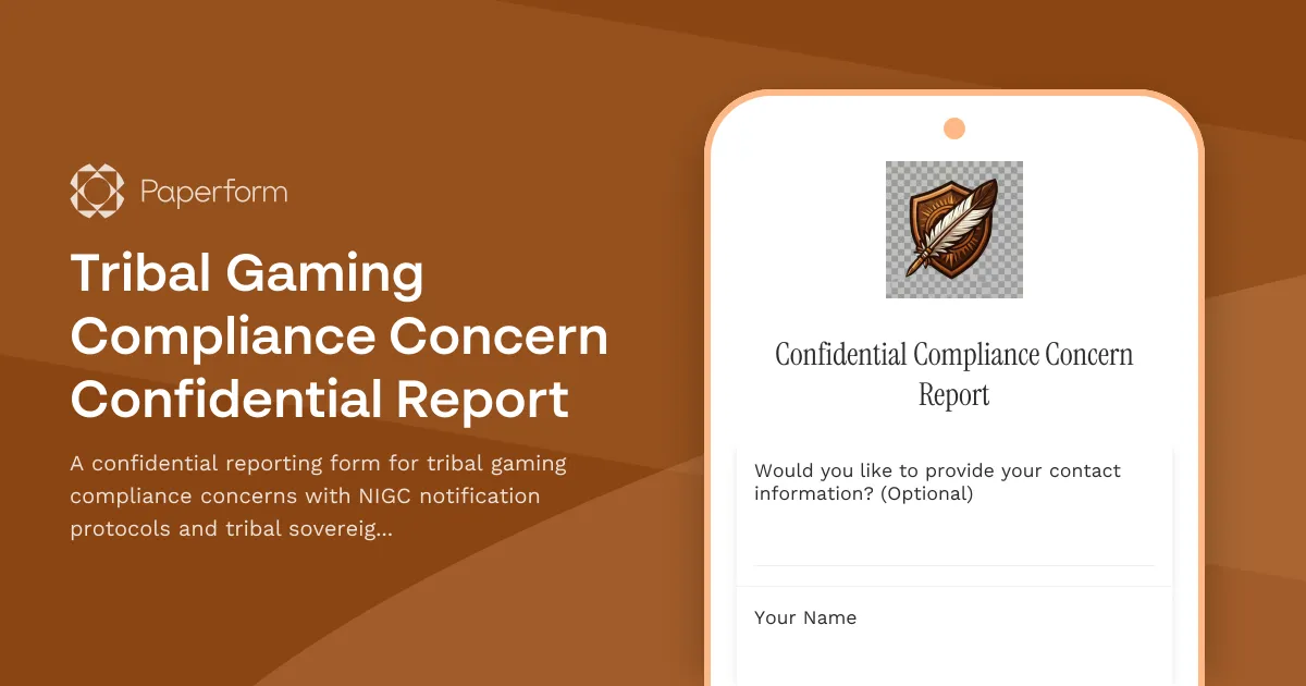 Tribal Gaming Compliance Concern Confidential Report