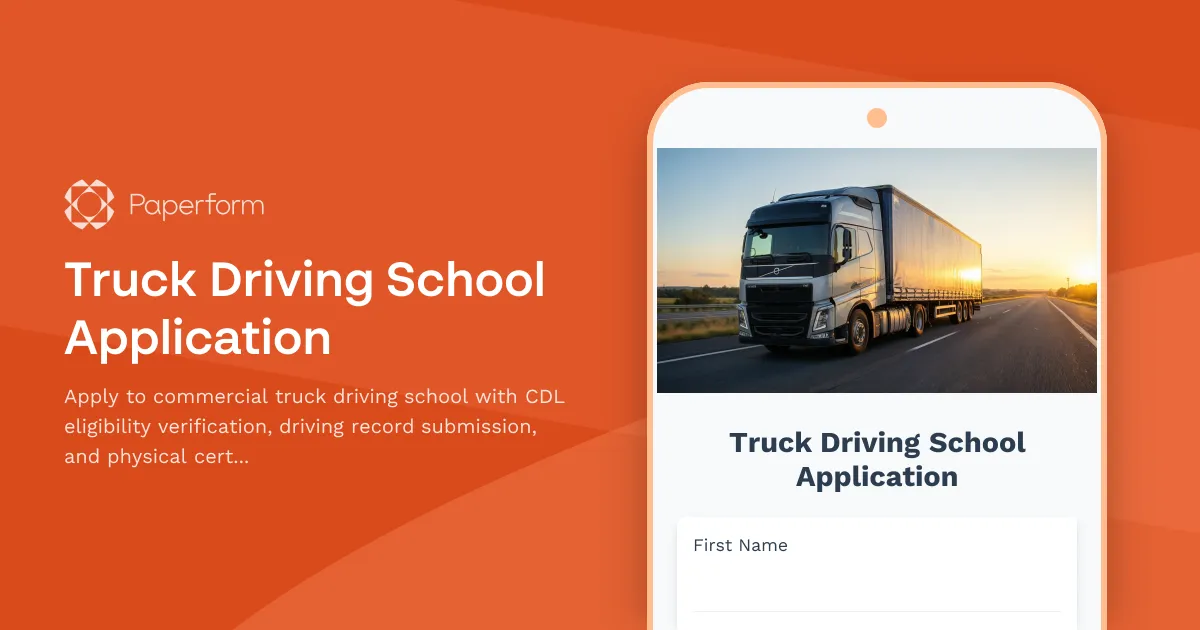 Truck Driving School Application