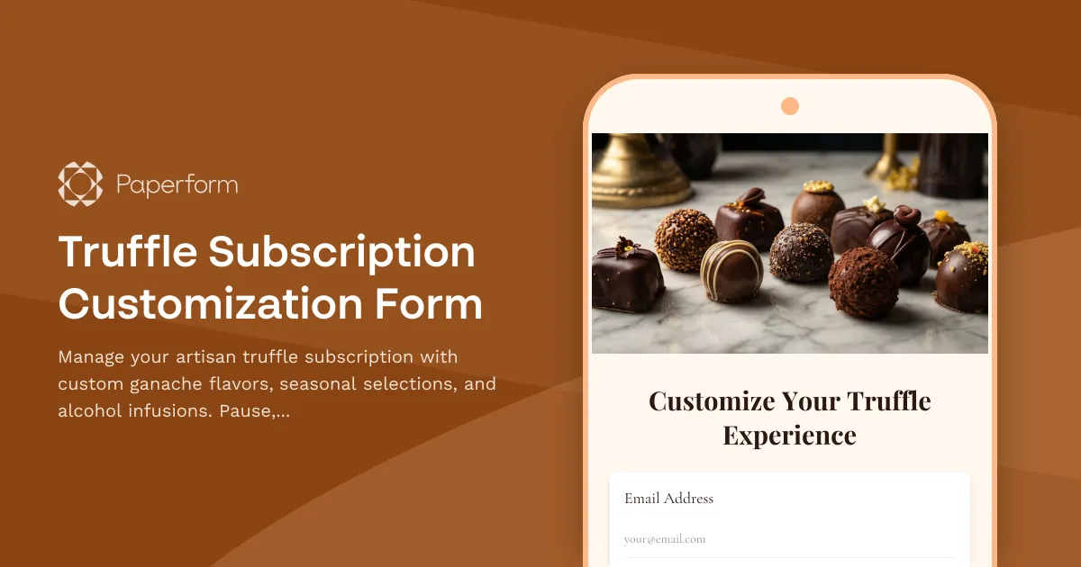 Truffle Subscription Customization Form