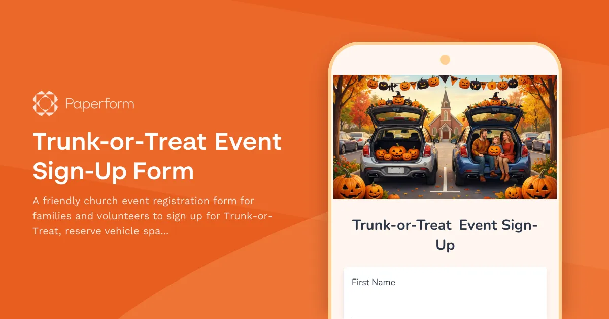 Trunk-or-Treat Event Sign-Up Form