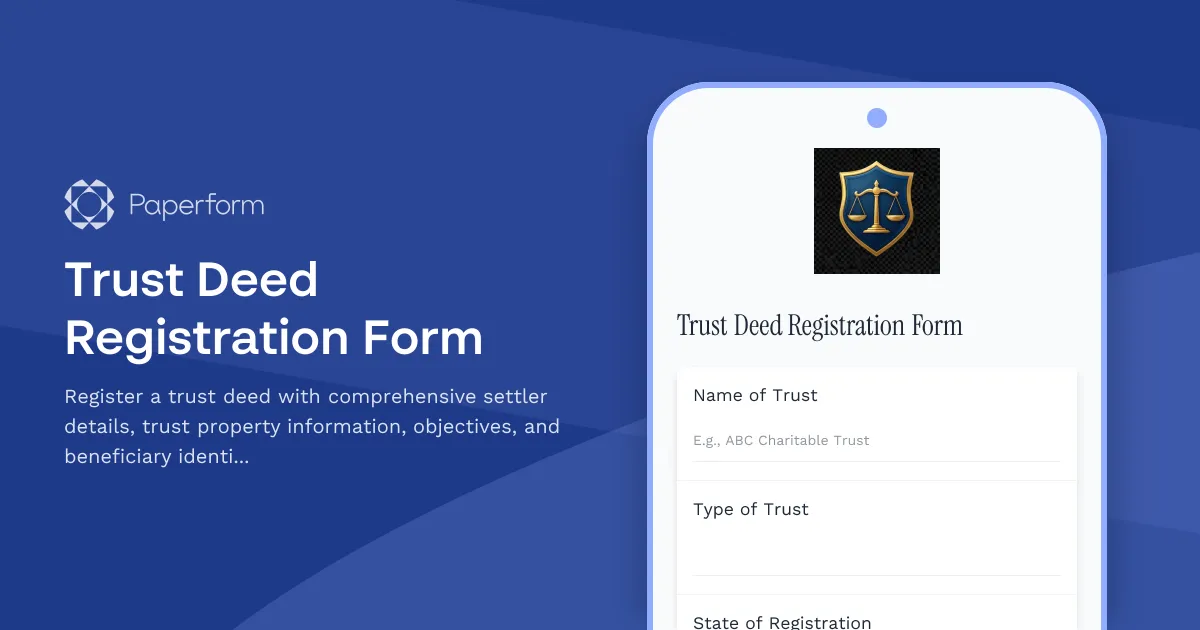 Trust Deed Registration Form
